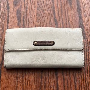 MK off white leather wallet